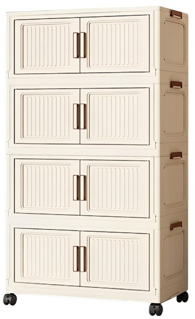 ONE HOUSE 品匠雙開磁吸折疊收納櫃 OH-R111-604 4層 180L, 實色
