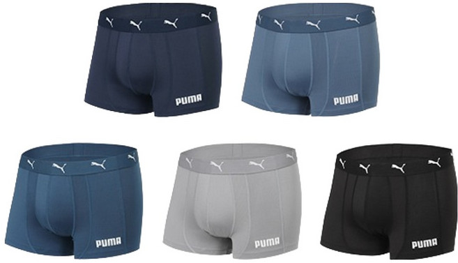 PUMA 男士大尺碼涼感網眼機能基本款四角褲5件組