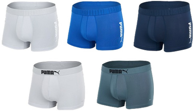 PUMA 男士豐盈版型清爽護理四角褲5件組