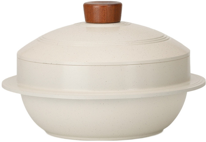 비자트 인덕션 세라믹 가마솥, 아이보리 + 마블, 22cm, 1개
