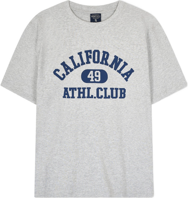 WHO.A.U 男女通用 California Athl Club T恤, AA 淺麻灰色