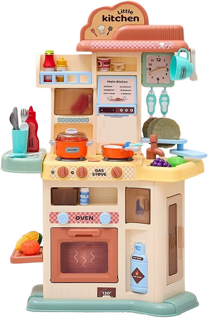 Modern House Little Kitchen 出水發聲蒸氣廚房家家酒玩具 34件組