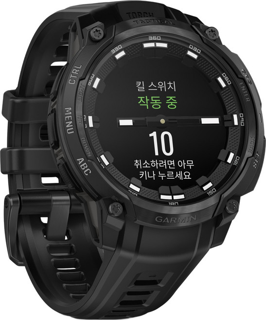 가민 인스팅트 크로스오버 AMOLED 택티컬 에디션 스마트워치, GPS + 블루투스, 46.6mm, 블랙