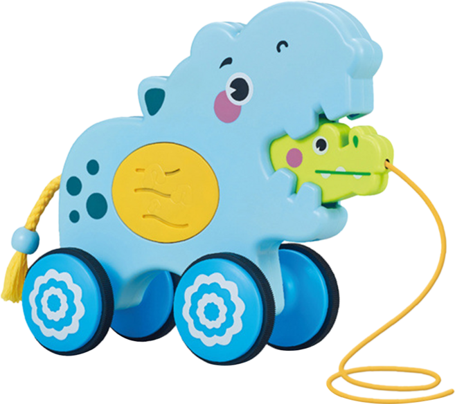 PLAYFUL TOYS 頑玩具 小河馬拖拉車, 混和顏色, 1個