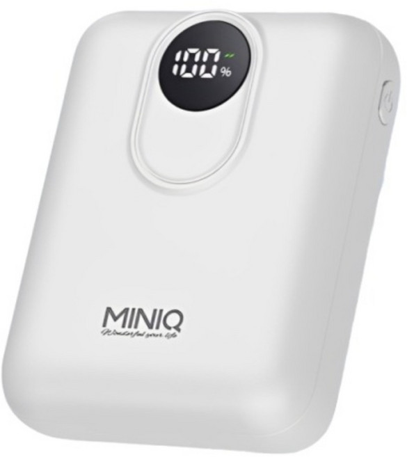 MINIQ 數顯急速快充行動電源 10000mAh Type-C, 白色, MD-BP086-Plus