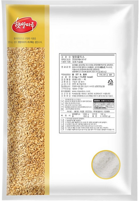 햇쌀마루 쌀 와플믹스, 3kg, 1개