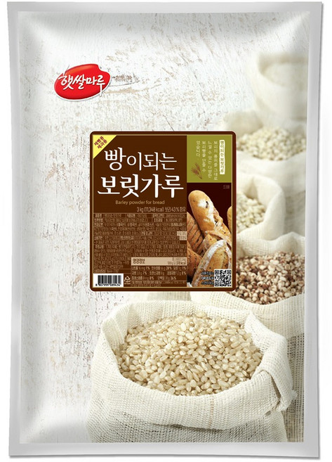 햇쌀마루 빵이되는 보릿가루, 3kg, 1개