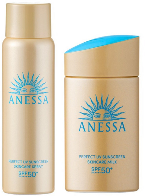 ANESSA 安耐曬 公司貨 金鑽高效防曬露NA 5X 60ml + 金鑽高效防曬噴霧NA 60g SPF50+ PA++++, 1件