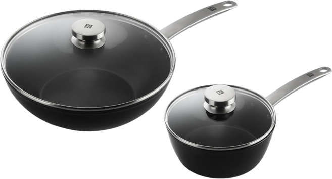 ZWILLING 雙人 鍋具組 附玻璃蓋, 單一顏色, 1套, Enjoy不沾鍋炒鍋 + 萬用湯鍋