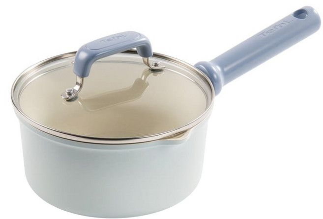 Tefal 特福 蔚藍陶瓷不沾單柄湯鍋 + 蓋 G6202396, 蔚藍色, 1個, 18cm