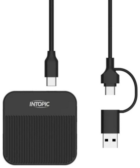 INTOPIC 廣鼎 便攜式磁吸 USB3.1 集線器 HBC-800, 黑色, 1個
