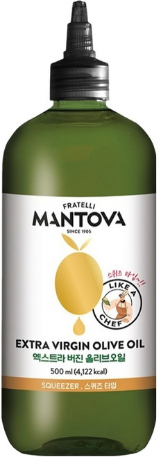 만토바 스퀴즈 보틀 엑스트라 버진 올리브유, 1개, 500ml
