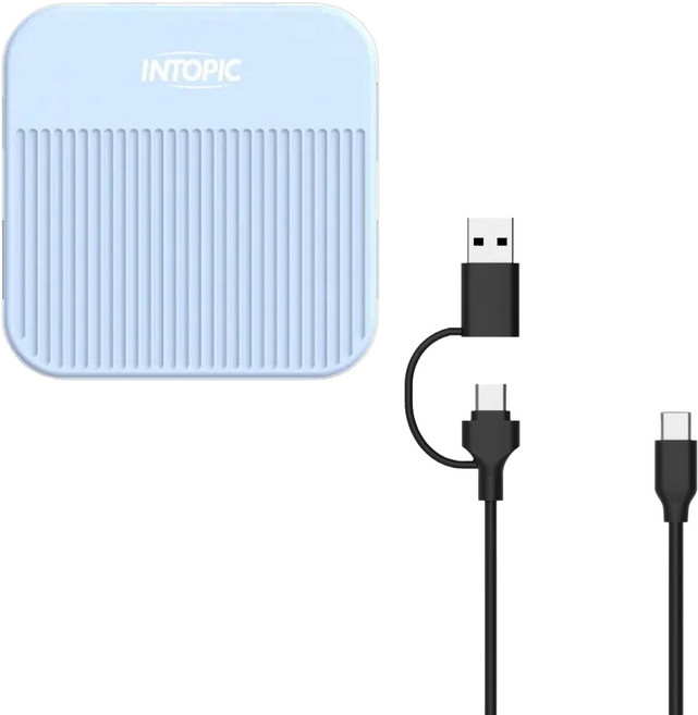 INTOPIC 廣鼎 便攜式磁吸USB3.1集線器 附USB-A + Type-C 二和一數據線 HBC-800, 藍色, 1個