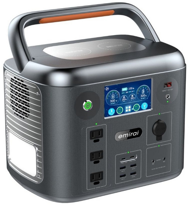emirai MIRENEX 次世代行動電站1500W/1280Wh, 太空灰, EMR1500