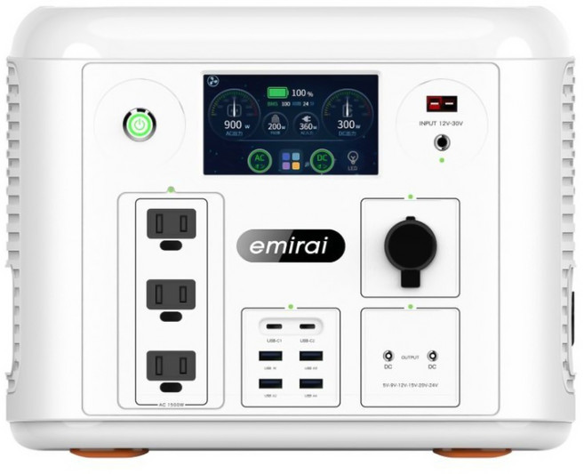 emirai MIRENEX 次世代行動電站1500W/1280Wh, 沙漠白, EMR1500X