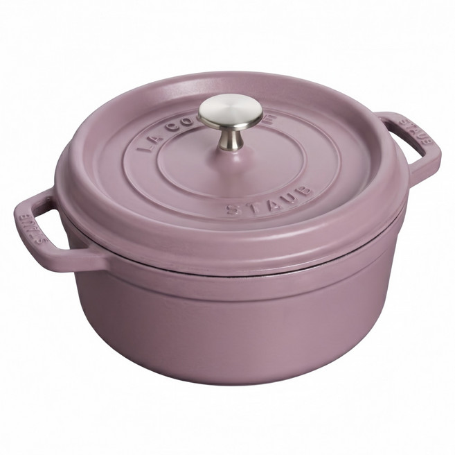 staub 圓形琺瑯鑄鐵鍋 + 鍋蓋, 日暮粉, 1個, 18cm