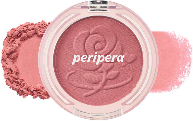 peripera 刻字微笑腮紅 4.1g 台灣公司貨, 28 浪漫玫瑰, 1個