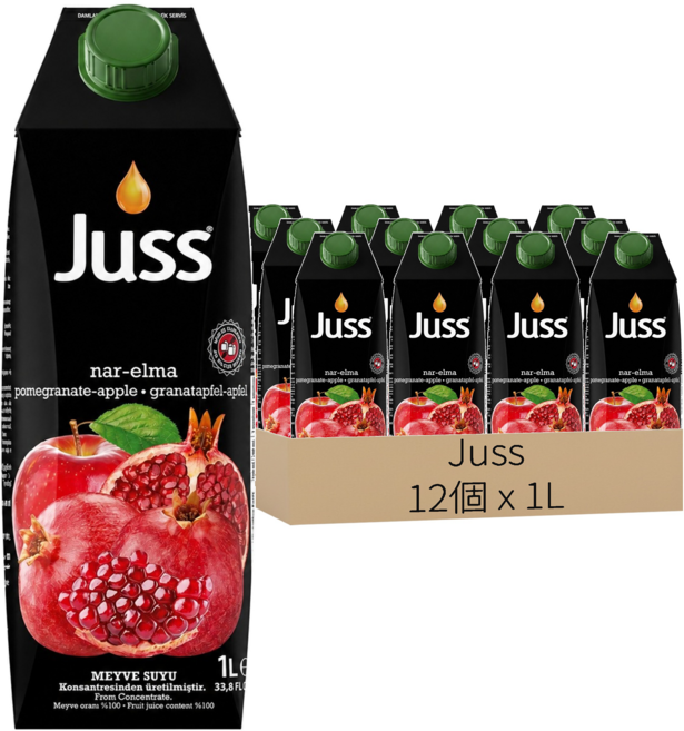 Juss 石榴蘋果汁, 12個, 1L