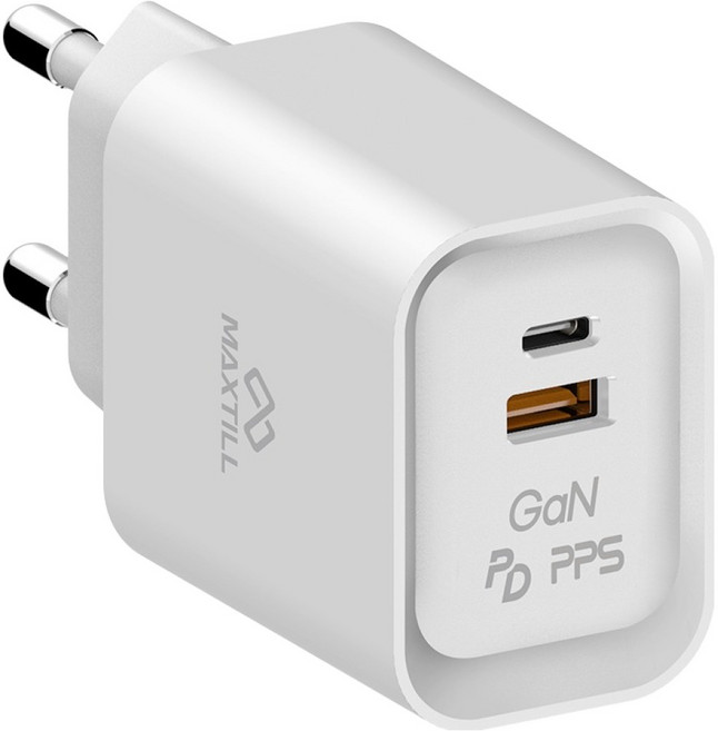 2위 - 맥스틸 25W GaN 2포트 PD PPS 초고속 충전기 C타입 USB 멀티 어댑터, 1개, 화이트