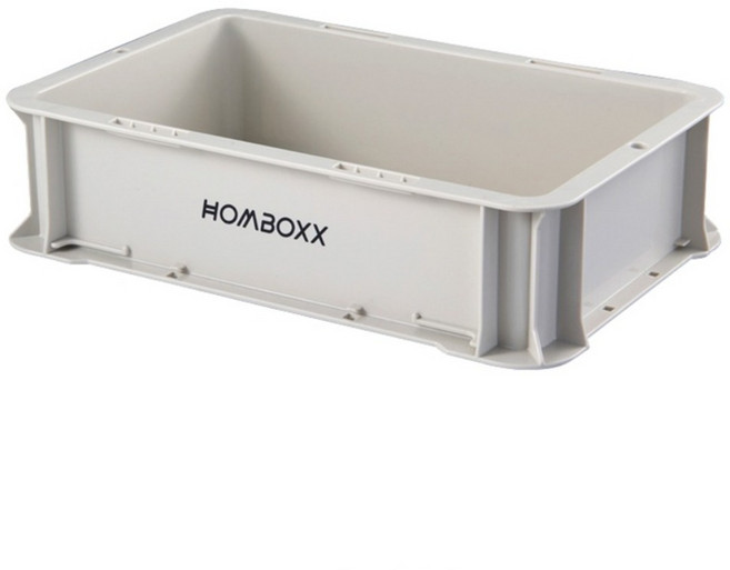 HOMBOXX 粗曠風可疊加耐重收納箱 不含蓋, 水泥灰, 1個