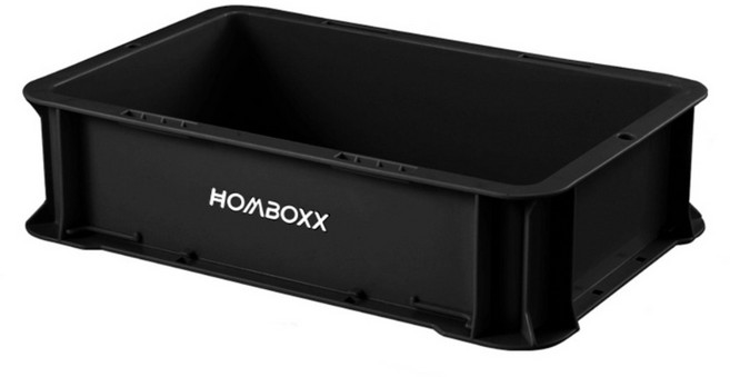 HOMBOXX 粗曠風可疊加耐重收納箱 不含蓋, 曜石黑, 1個