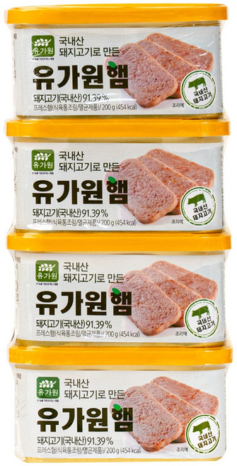 Yougaone 韓國產豬肉製成的柳家園火腿, 4個, 200g