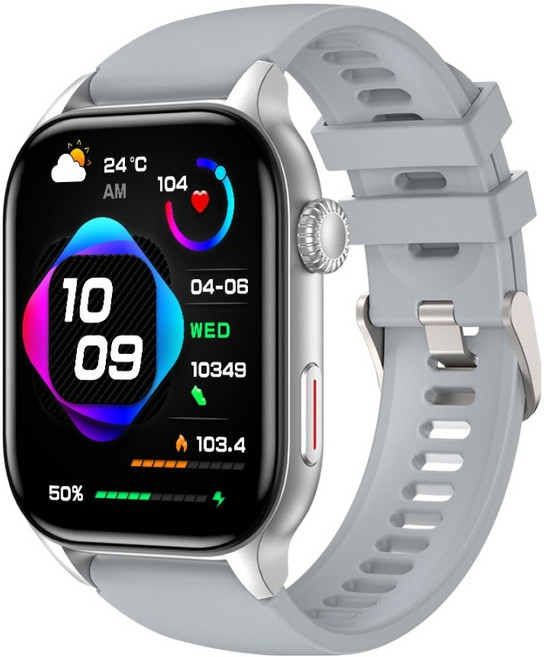 와피크 웨어러블 스마트워치 Z8, GPS + 블루투스, 5.1cm, 실버