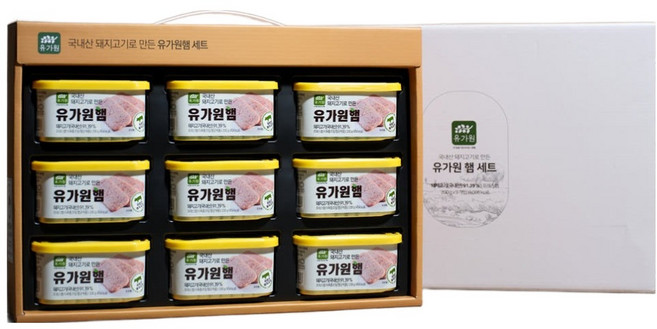 유가원 국내산 돼지고기로 만든 유가원 햄 세트 1.8kg, 1세트