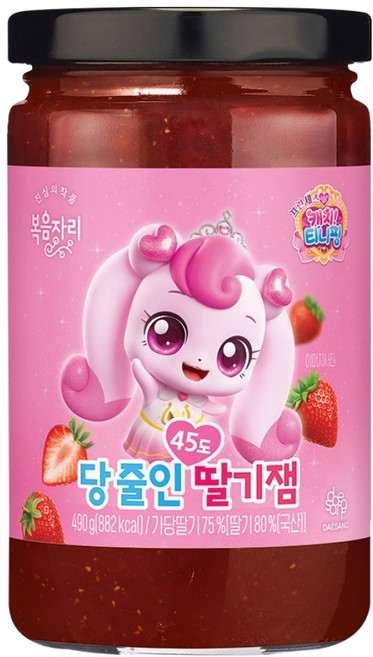 복음자리 캐치티니핑 당 줄인 딸기잼, 490g, 1개
