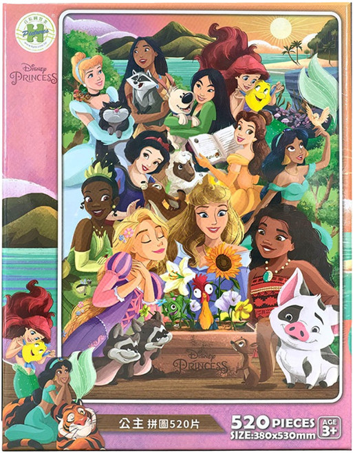 HUNDRED PICTURES 百耘圖 Disney Princess 公主 拼圖 HPD0520-208 53 x 38cm, 混和顏色, 1個, 520片