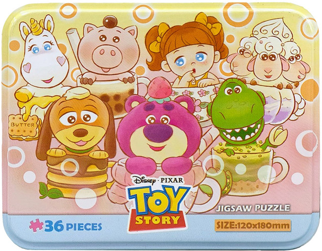 HUNDRED PICTURES 百耘圖 Toy Story 玩具總動員 鐵盒拼圖 HPD-BX036020 18 x 12cm 甜點款, 混和顏色, 1個, 36片