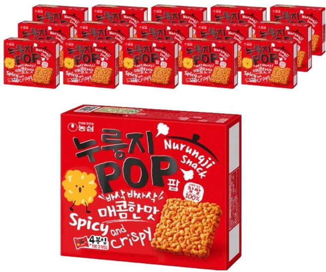누룽지팝 매콤한맛, 142g, 16개