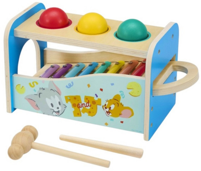 teamson kids Tom&Jerry 猫和老鼠 滾球彈奏敲擊玩具組, 混和顏色, 1個