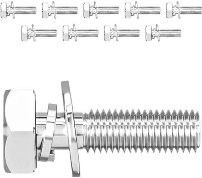ALLCOVER 不鏽鋼六角螺栓螺帽組, 10個, M12, 60mm