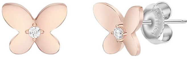 J.ESTINA 女性 LALA J 蝴蝶耳環 8 x 6.5 mm JJLJEQ6B1302SR000 + 留言卡 + 髮圈組 + 購物袋