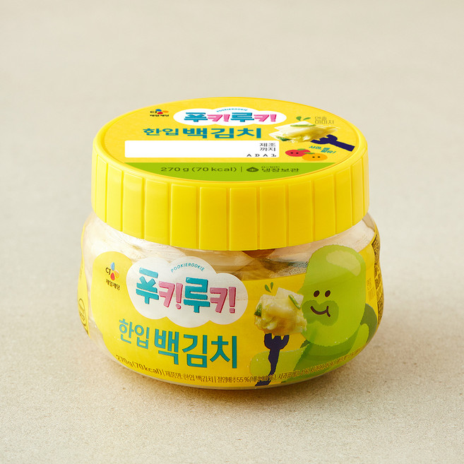 CJ제일제당 푸키루키 아기반찬 한입 백김치, 270g, 1개