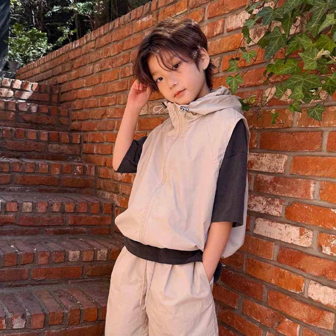 FROMI 兒童尼龍連帽背心外套