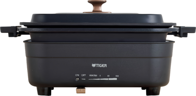 TIGER 虎牌 多功能方型電烤盤 黑色 附深鍋 + 波浪烤盤 + 章魚烤盤, CRL-A30R