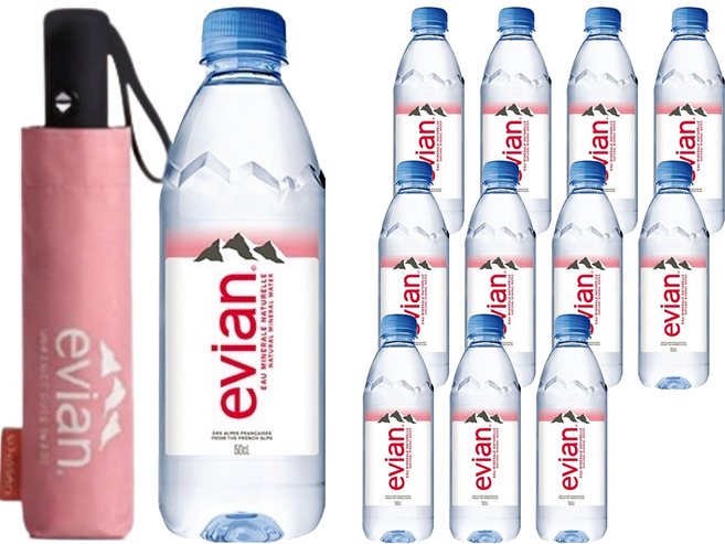 에비앙 생수 500ml x 12p + 우산 세트, 1세트