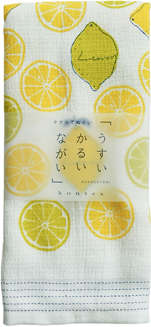 kontex 純棉多功能日本棉紗長巾 日本製, 檸檬, 1個