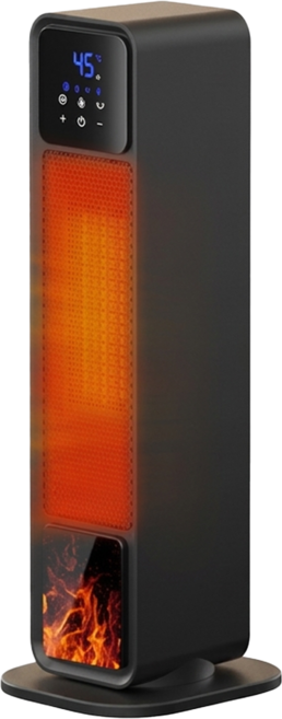 HONG JIN 宏晉 直立式觸控擺頭暖風機, 黑色, XY-801