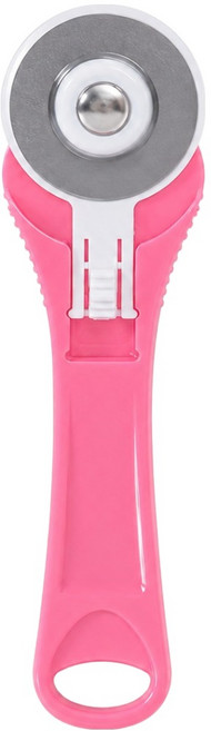 문구담 가죽 원단 패브릭 로터리 커터 원형 공예용 재단칼 45mm, 1개, 핑크