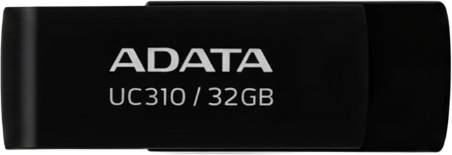 ADATA 威剛 USB3.2 旋轉隨身碟 UC310 黑色, 1個, 32GB