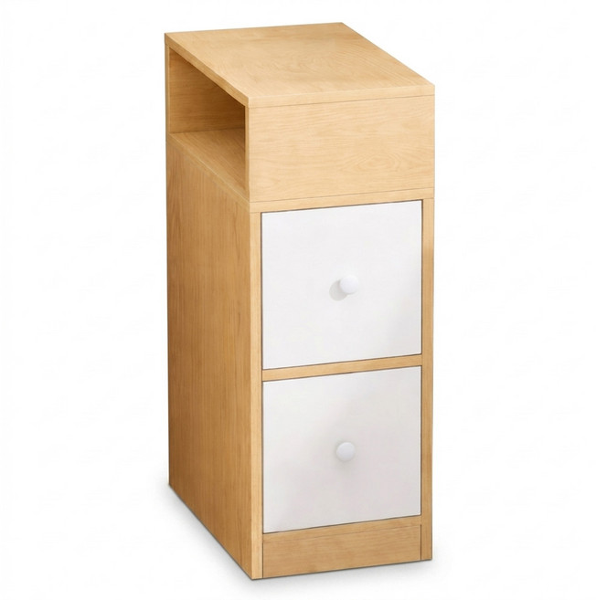 HORLA 生活家居 雙抽床頭櫃 30 x 30 x 66cm ctg009504N300, 原木色, 1件