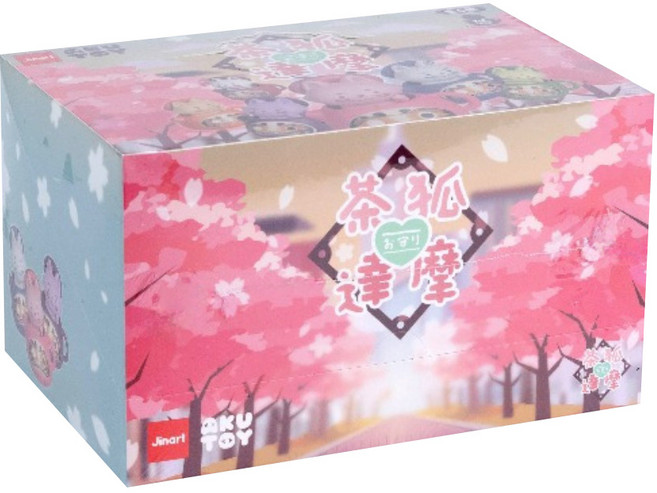 Jinart 茶狐達摩6 祈福お守り公仔 6件組, 1套