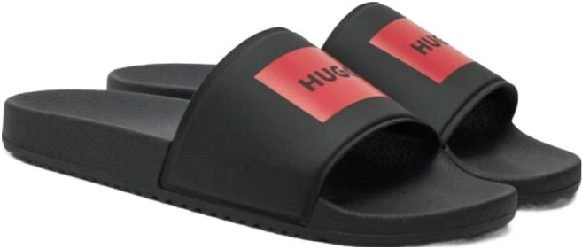 HUGO BOSS 男士 Time Logo 涼拖鞋 50522525, 黑色, 290
