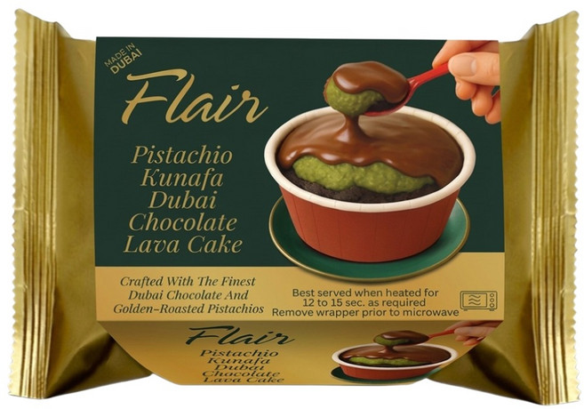 Flair 杜拜巧克力熔岩蛋糕 開心果, 60g, 1個