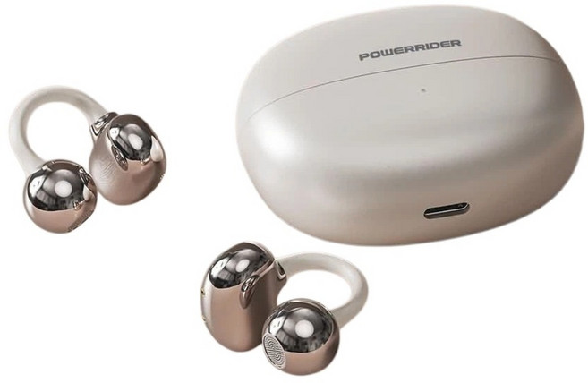 POWERRIDER OWS Wireless 耳夾式 耳機 Type-C 藍牙5.0以上 白金色 EW65