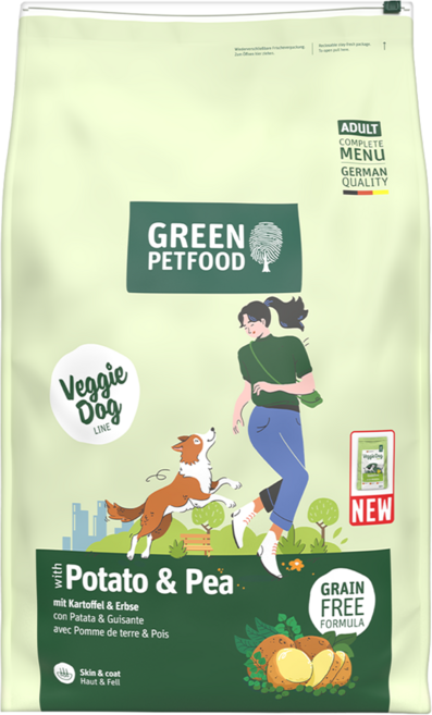 GREEN PETFOOD 綠自然 成狗用機能素食無穀低敏乾糧, 10kg, 1個, 馬鈴薯+豌豆