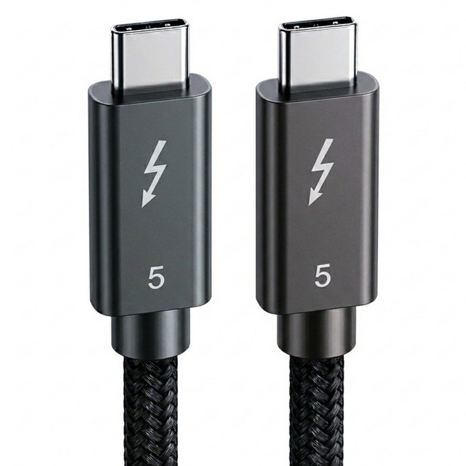 모비큐 C타입-C타입 인텔 인증칩 썬더볼트 5 120Gbps 240W 16K 지원 케이블, 1개, 0.5m